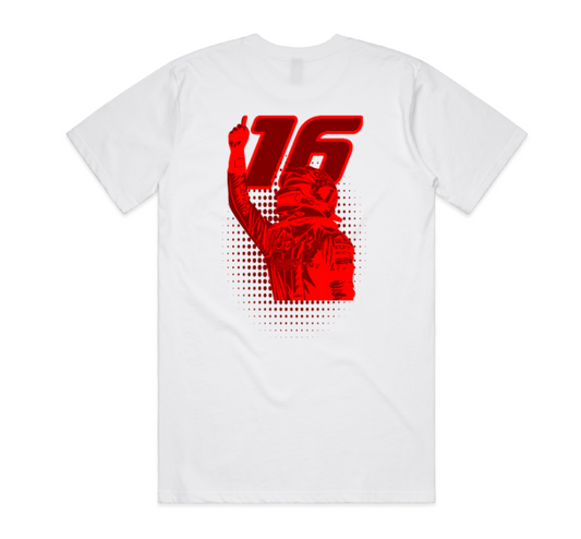 F1  Charles Leclerc 16 White Tee